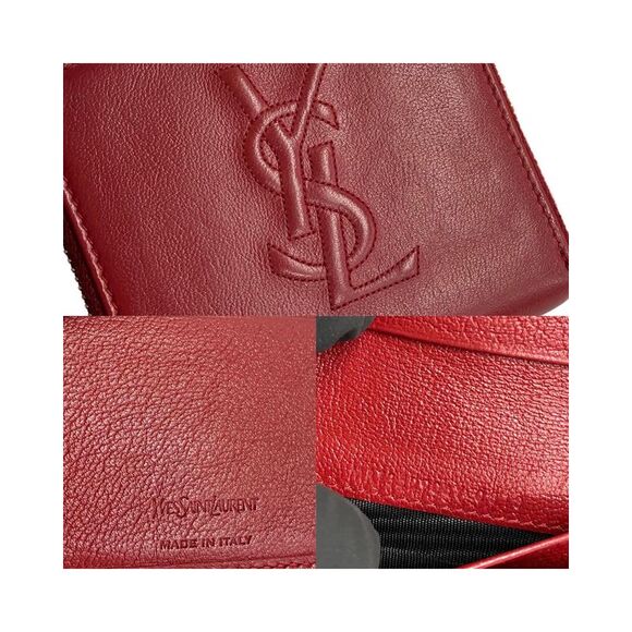 Pre Loved Yves Saint Laurent  YSL Monogram Small Wallet Red Leather - Picture 3 of 8